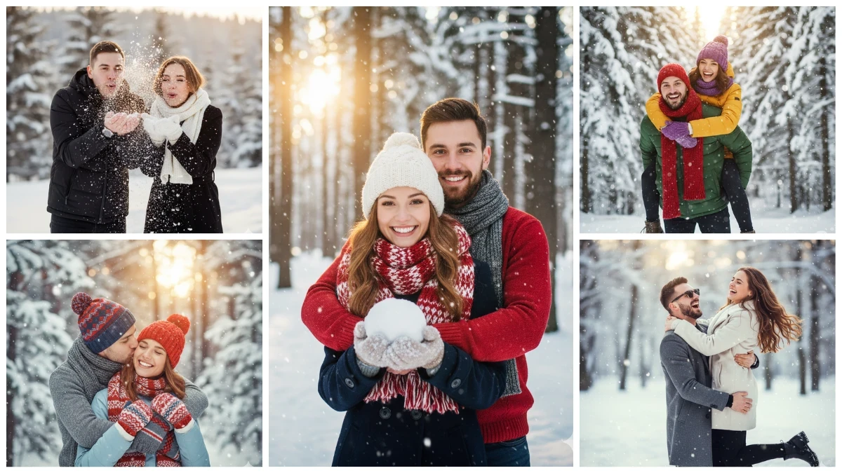 10 Gemini AI Snow Photo Editing Prompts for Couples (Copy & Paste)