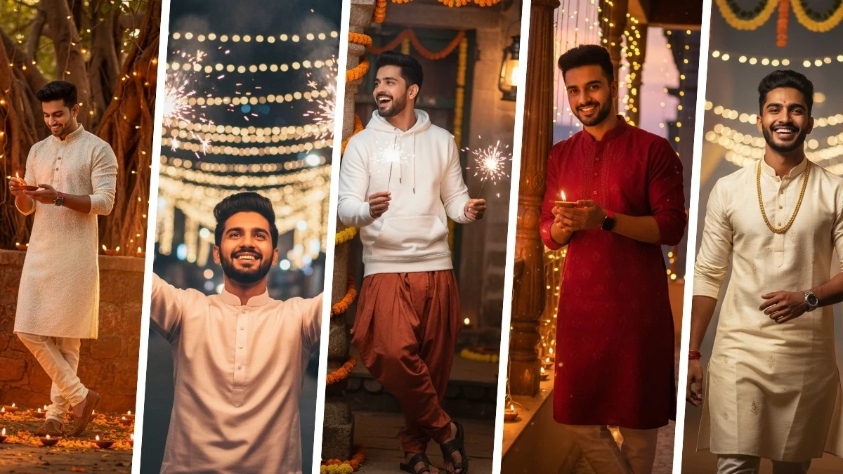 20 Instagram-Trending Google Gemini AI Diwali Photo Editing Prompts for Boys to Create Retro 4K Portraits