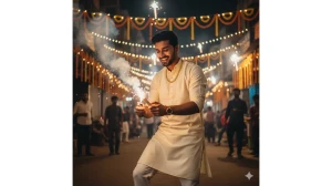 20 Instagram-Trending Google Gemini AI Diwali Photo Editing Prompts for Boys to Create Retro 4K Portraits image