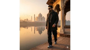 15 Google Gemini AI Photo Editing Prompts for Men to Create Ultra-Realistic Golden Hour Taj Mahal Portraits image