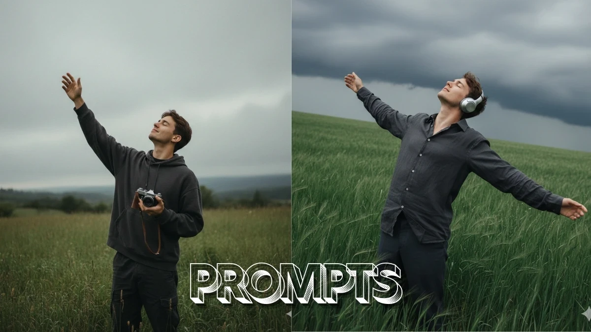 10 Cinematic Google Gemini AI Photo Editing Prompts for Boys to Capture Moody Portraits in Lush Green Fields
