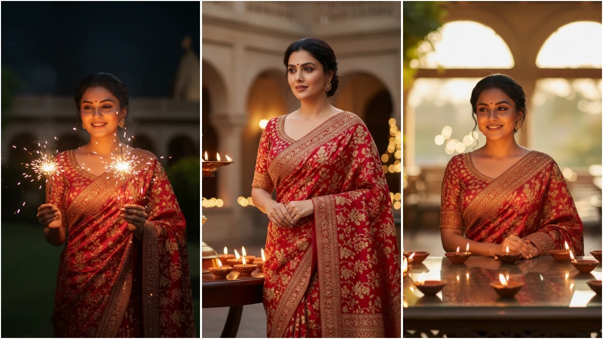 5 Gemini AI Diwali Photo Editing Prompts for Girls to Create 90s-Inspired AI Portraits for Diwali 2025