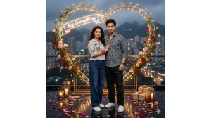 10 Google Gemini AI Photo Editing Prompts for Couples to Create Cinematic, Ultra-Realistic Heart-Frame Love Portraits image