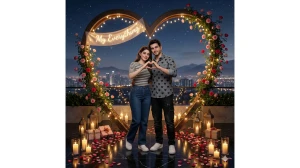 10 Google Gemini AI Photo Editing Prompts for Couples to Create Cinematic, Ultra-Realistic Heart-Frame Love Portraits image